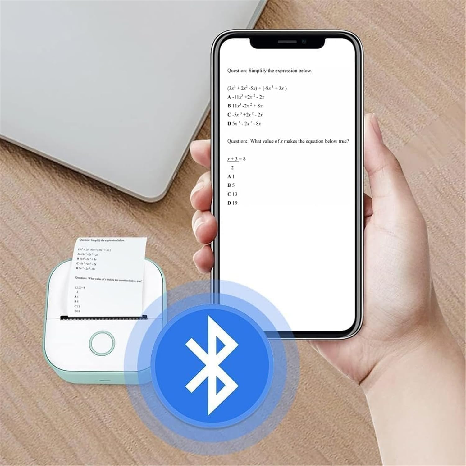 Printpods Mini Sticker Printer - Portable Bluetooth Inkless Pocket Photo Printer for iPhone & Android | Perfect for Learning, Study Notes, Scrapbooking & DIY Crafts (Green)