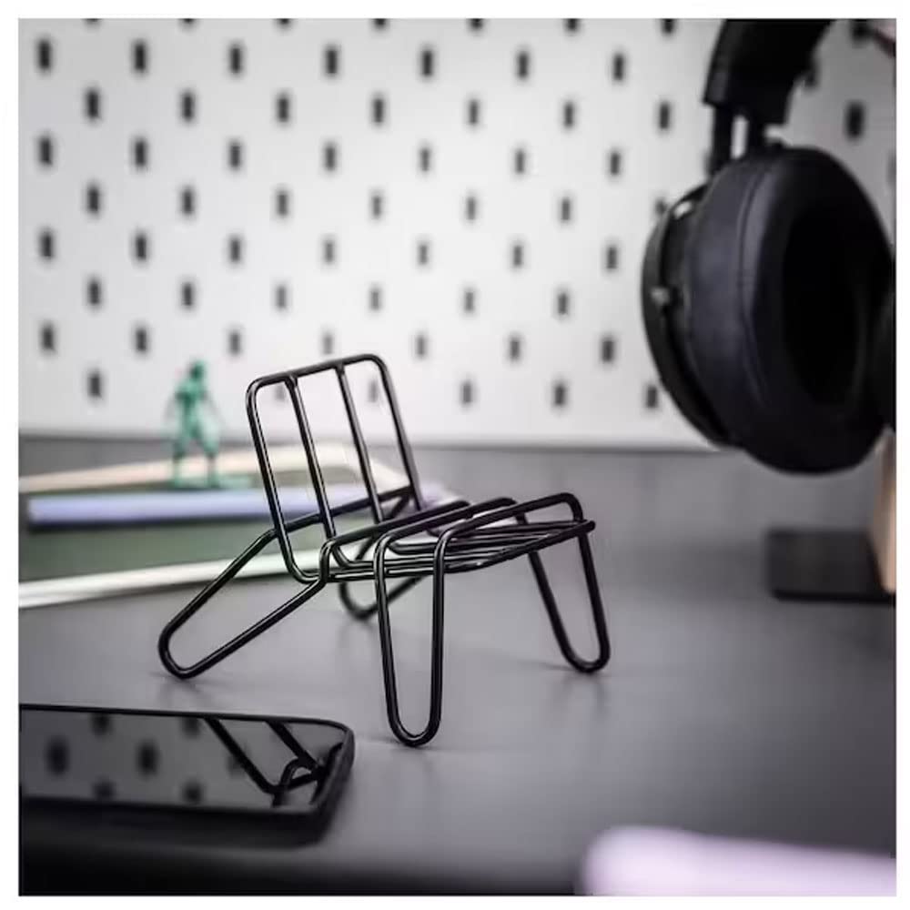 IKEA KRUBBET Phone Holder - Black | Wall Mounted Mobile Stand for iPhone, Android | Perfect for Bedroom, Office, Kitchen Organization
