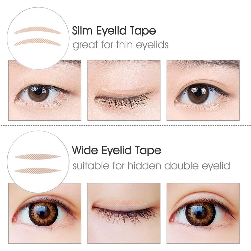 Buransh Waterproof Invisible Double Eyelid Tape - 300pcs Natural Fiber Eyelid Lift Strips for Hooded & Droopy Eyes | No Glue Eyelid Support | Perfect for Asian Monolid Makeup & Eye Contouring | Great Gift for Women & Girls