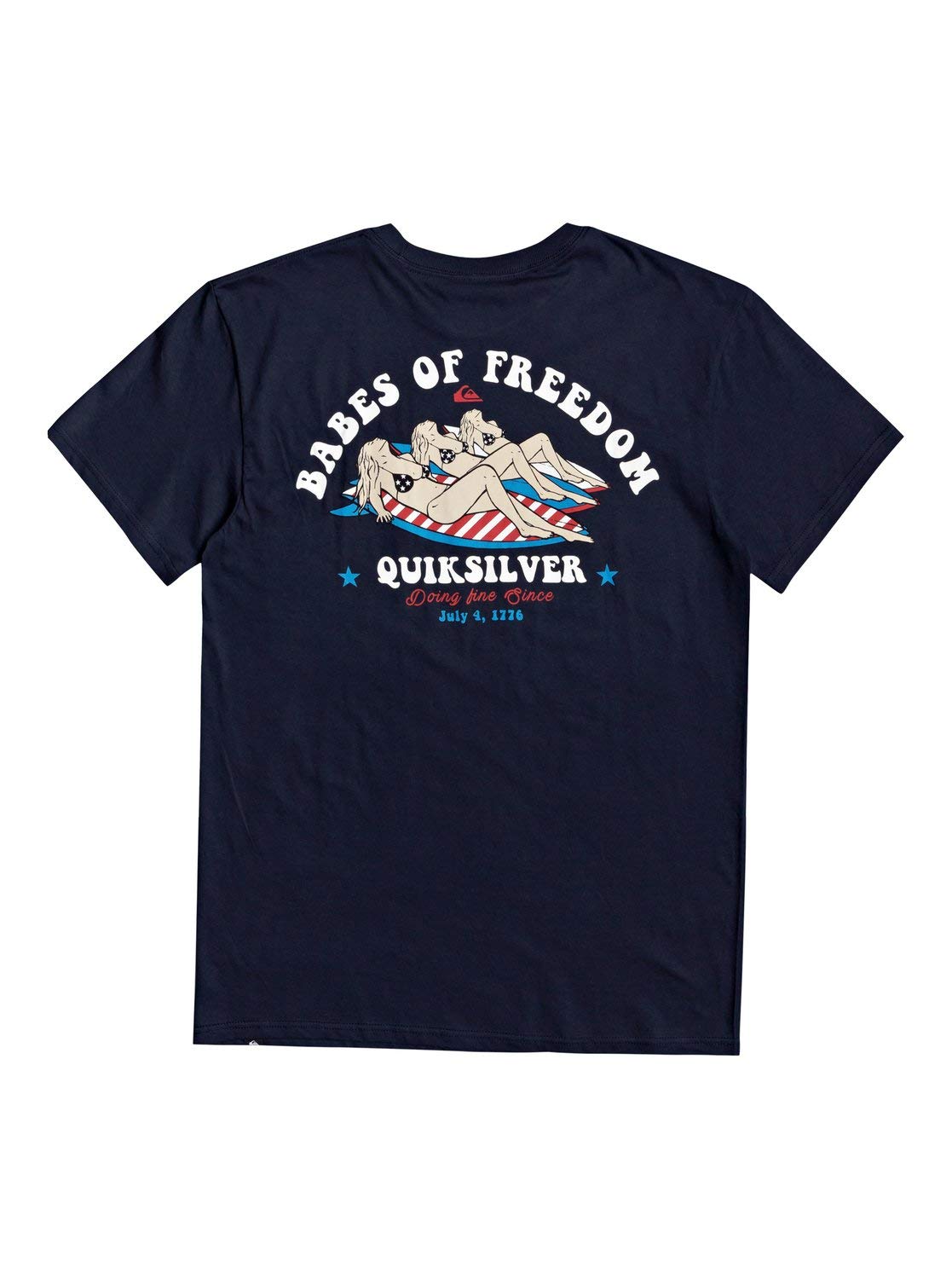 Quiksilver Men's 4th of July Patriotic American Flag Short Sleeve T-Shirt - Casual Summer Tee for BBQ, Beach & Independence Day Celebrations
