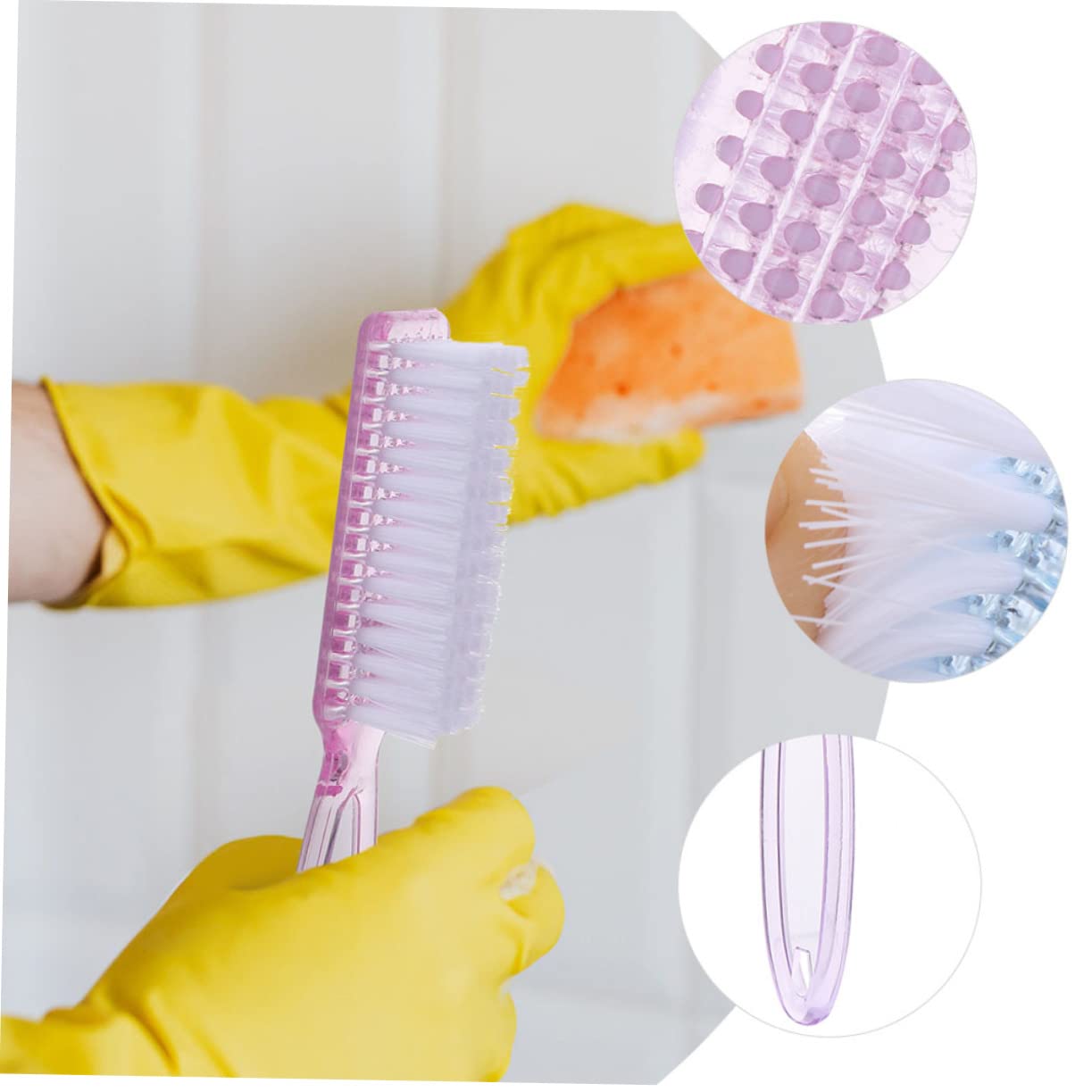 PLAFOPE 15-Piece Nail Brush Set - Professional Nail Cleaner for Salon & Home Manicure, Long Handle PP Nail Art Cleaning Brush for Nail Shops, DIY Nail Care - Perfect for Gel Polish Removal & Cuticle Cleaning