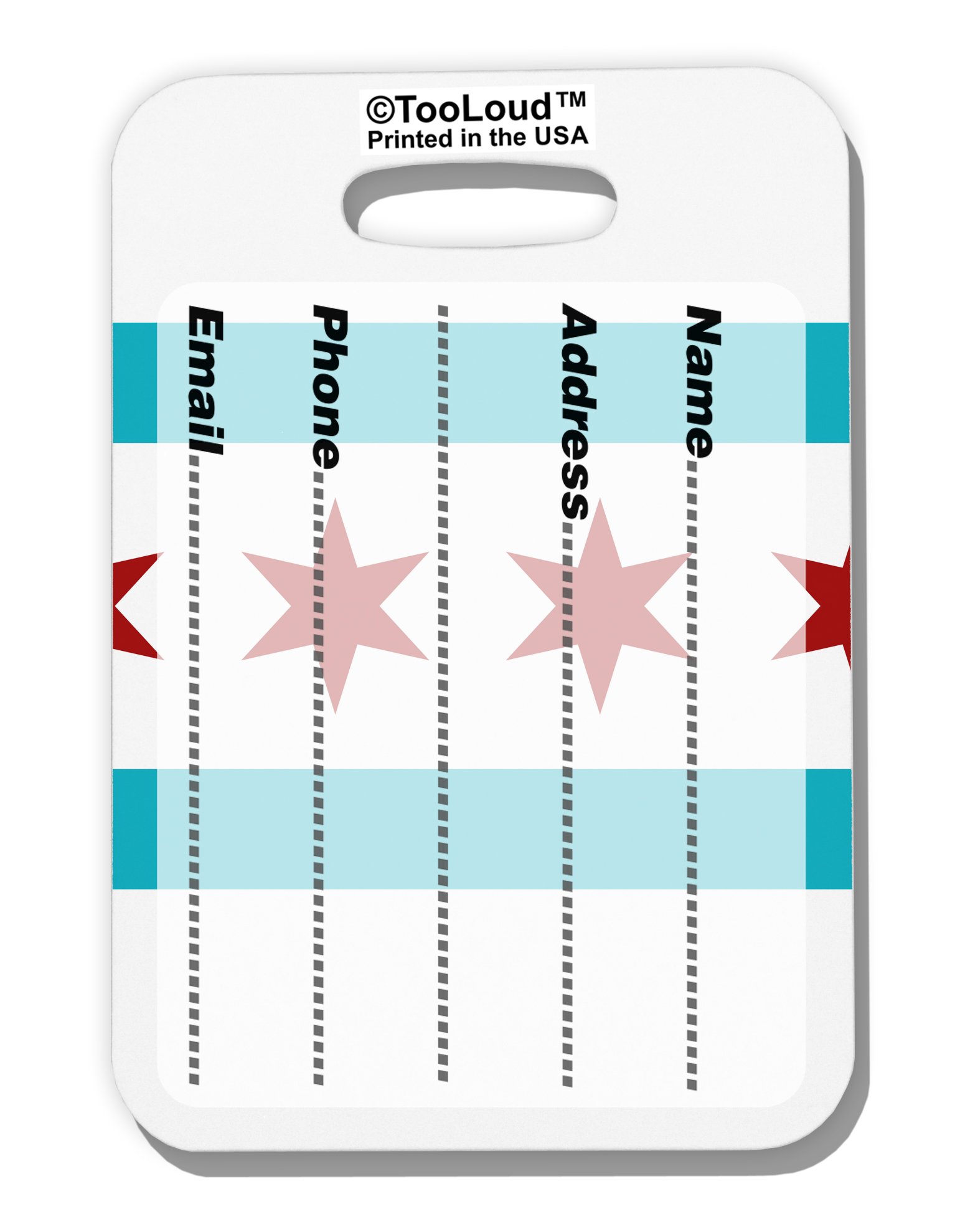 Chicago Flag AOP Luggage Tag - Dual Sided All Over Print Travel Accessory for Suitcases, Backpacks & Carry-On Bags | Perfect for Travel Enthusiasts & Chicago Lovers