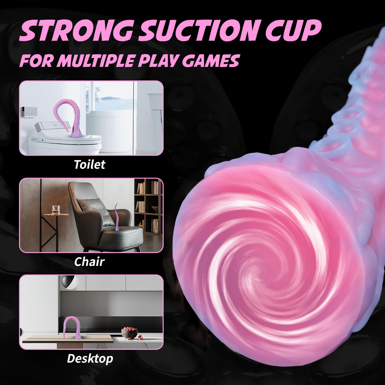 Nothosaur ALLA 22 Inch Tentacle Series Dildo - Platinum Silicone Anal Plug with Strong Suction Cup | Monster Fantasy Sex Toy for Women, Men & Couples | Glow in The Dark (GITD) | Perfect for BDSM, Roleplay & Spicing Up Your Bedroom Adventures
