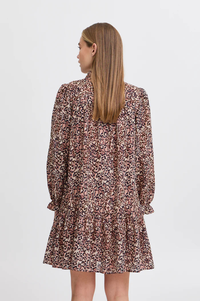 Fashionable Leopard Print Long Sleeve Mini Dress for Women - Party, Date Night & Casual Wear