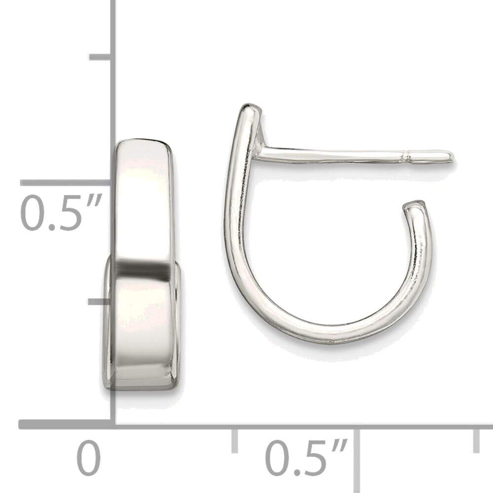 Elegant Solid Sterling Silver J-Hoop Earrings for Women - Perfect for Everyday Wear, Parties & Special Occasions