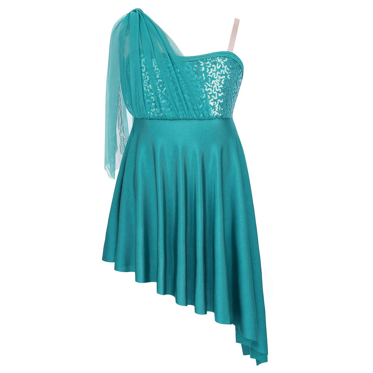 iiniim Girls' Sparkly Sequined Dance Dress for Kids - Latin, Jazz, Modern & Lyrical Dance Costume - Perfect for Performances, Recitals & Competitions