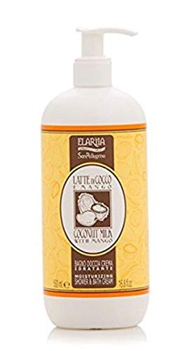 Perlier Elariia Coconut Milk & Mango Moisturizing Shower Gel and Bath Cream - 16.8 Fl Oz Hydrating Body Wash for Dry Skin - Perfect for Spa Day, Relaxing Bath & Daily Shower Routine