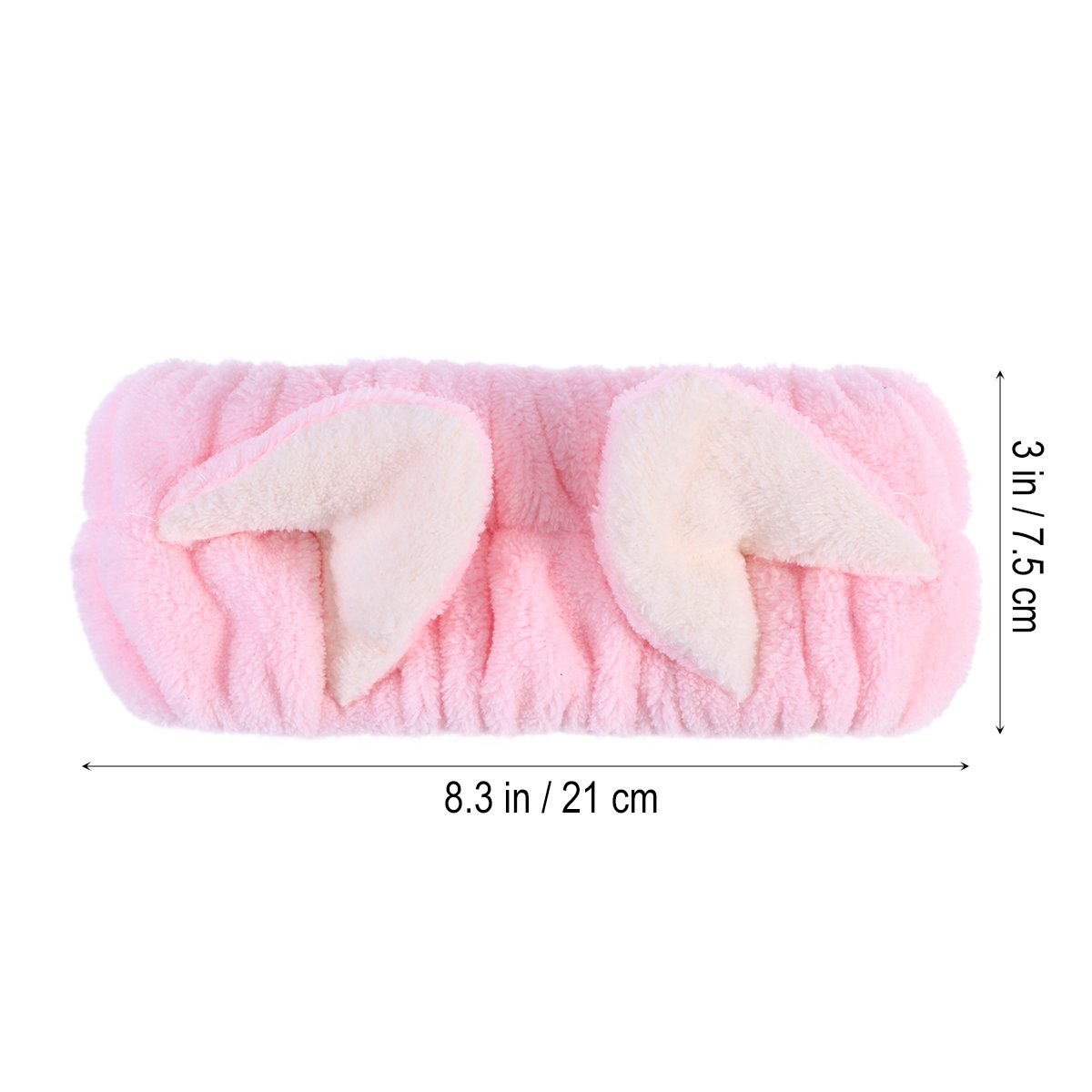 Fluffy Cat Ear Headbands for Women - Soft Elastic Makeup & Washing Face Headband - Spa, Shower, Sports & Beauty Accessories (Pink) - Perfect for Skincare Routine, Gym Workouts and Relaxing at Home