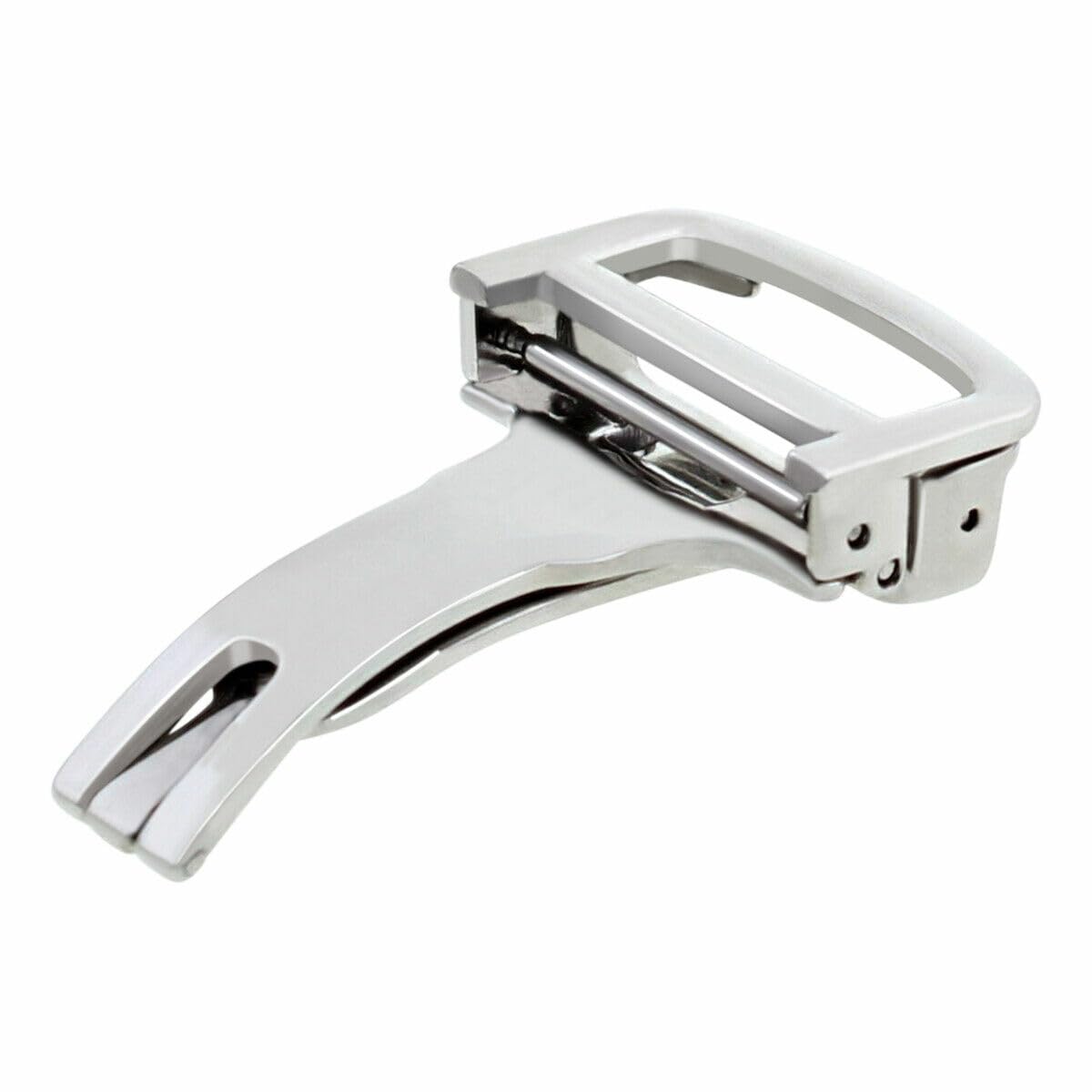 16mm Deployment Clasp Watch Band Buckle for Omega Seamaster Leather Strap - Premium Shiny Stainless Steel Replacement Buckle - Perfect for Dress Watches & Formal Occasions
