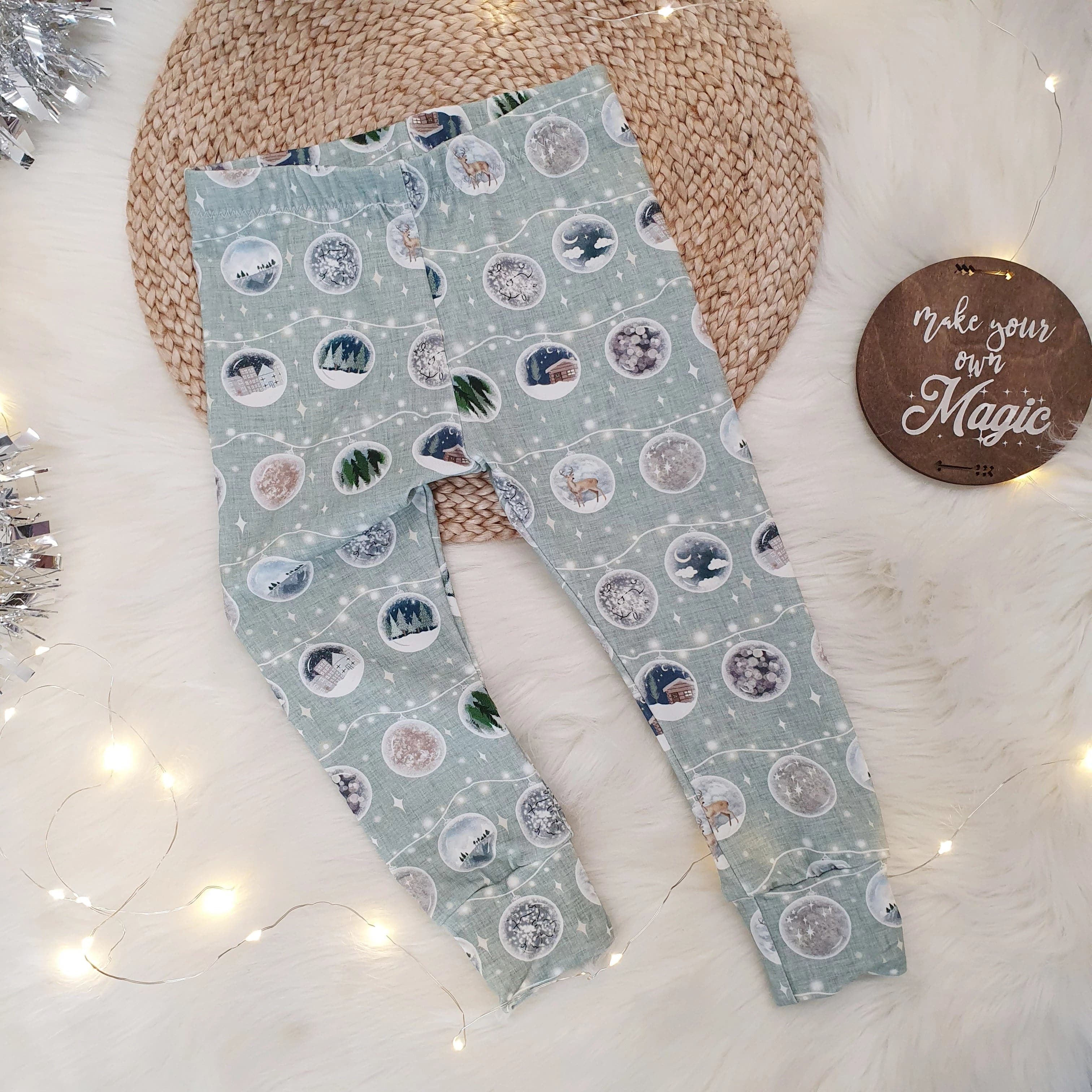 Festive Christmas Leggings with Bauble Designs for Kids 0-10 Years | Holiday Outfits & Family Matching Pajamas