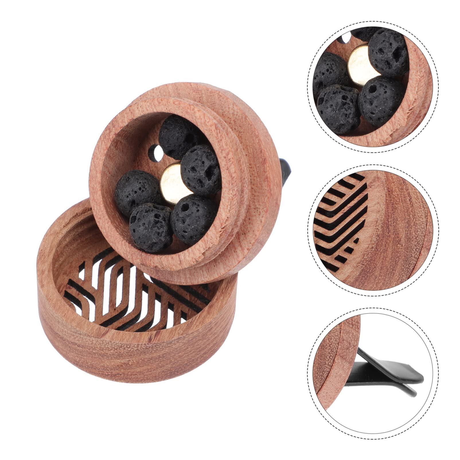 Portable Wood Car Essential Oil Diffuser - Mini Vent Clip Aromatherapy Diffuser for Cars | Perfect for Relaxation & Stress Relief During Commutes