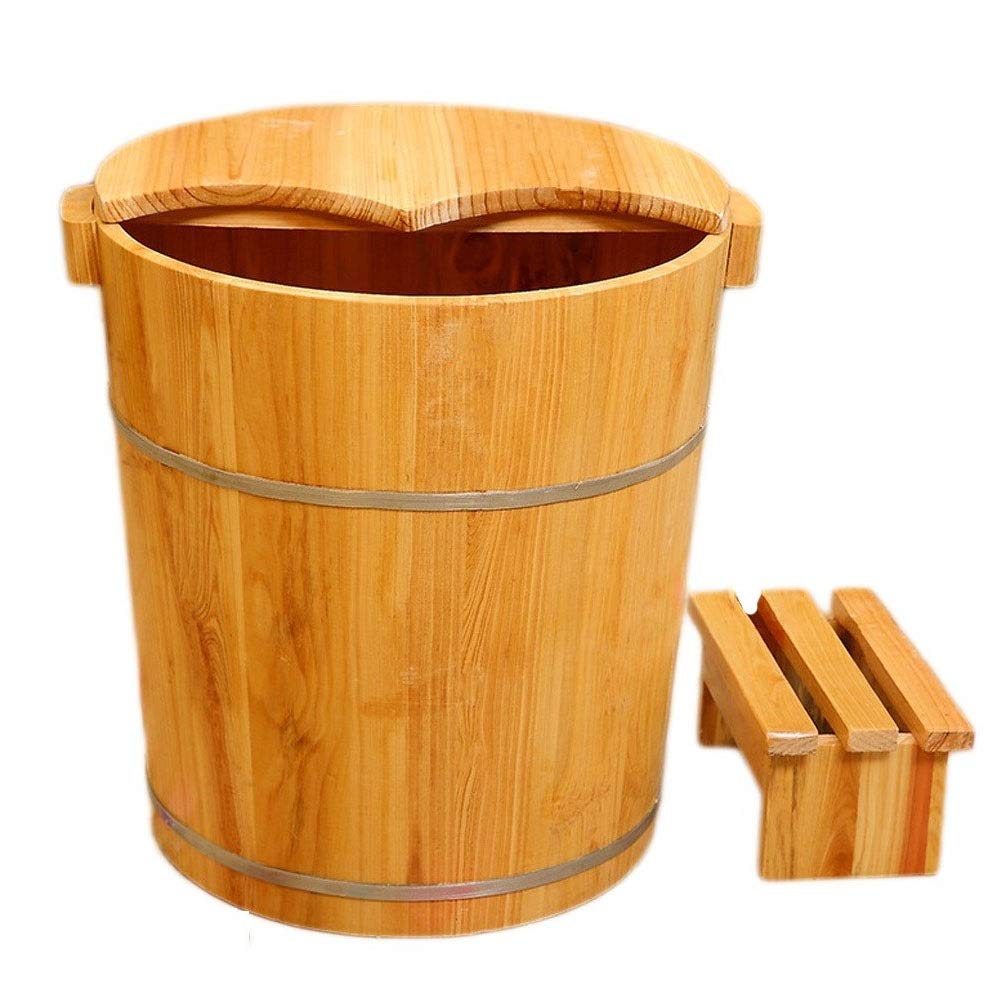 Wooden Foot Bath Massager Tub - Natural Wood Sauna Bucket for Relaxing Foot Spa, Home Pedicure & Aromatherapy (Perfect for Home Use, Spa Treatments & Stress Relief)