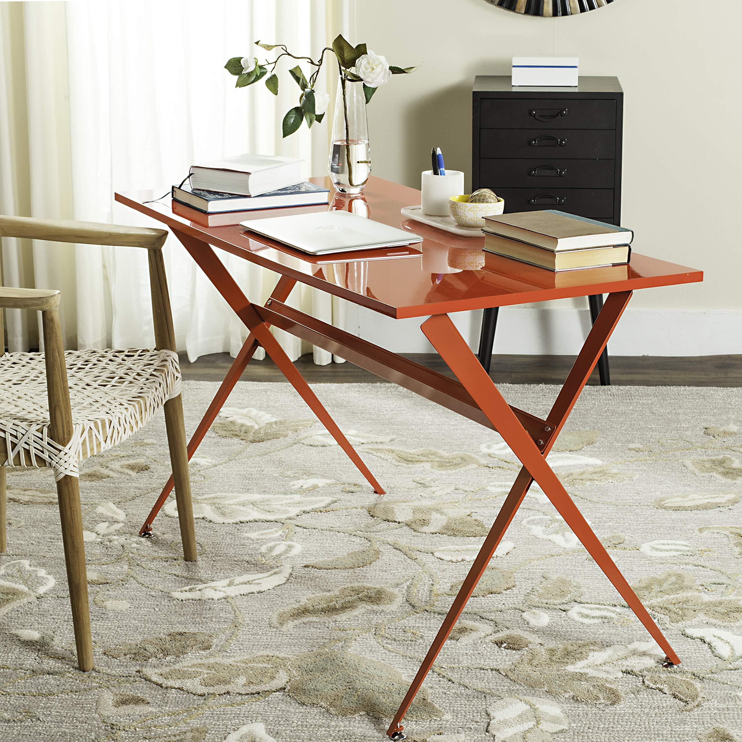 Safavieh Home Collection Chapman Desk - Modern Red Writing Desk for Home Office, Study & Workspace | Stylish & Functional Workstation for Professionals & Students