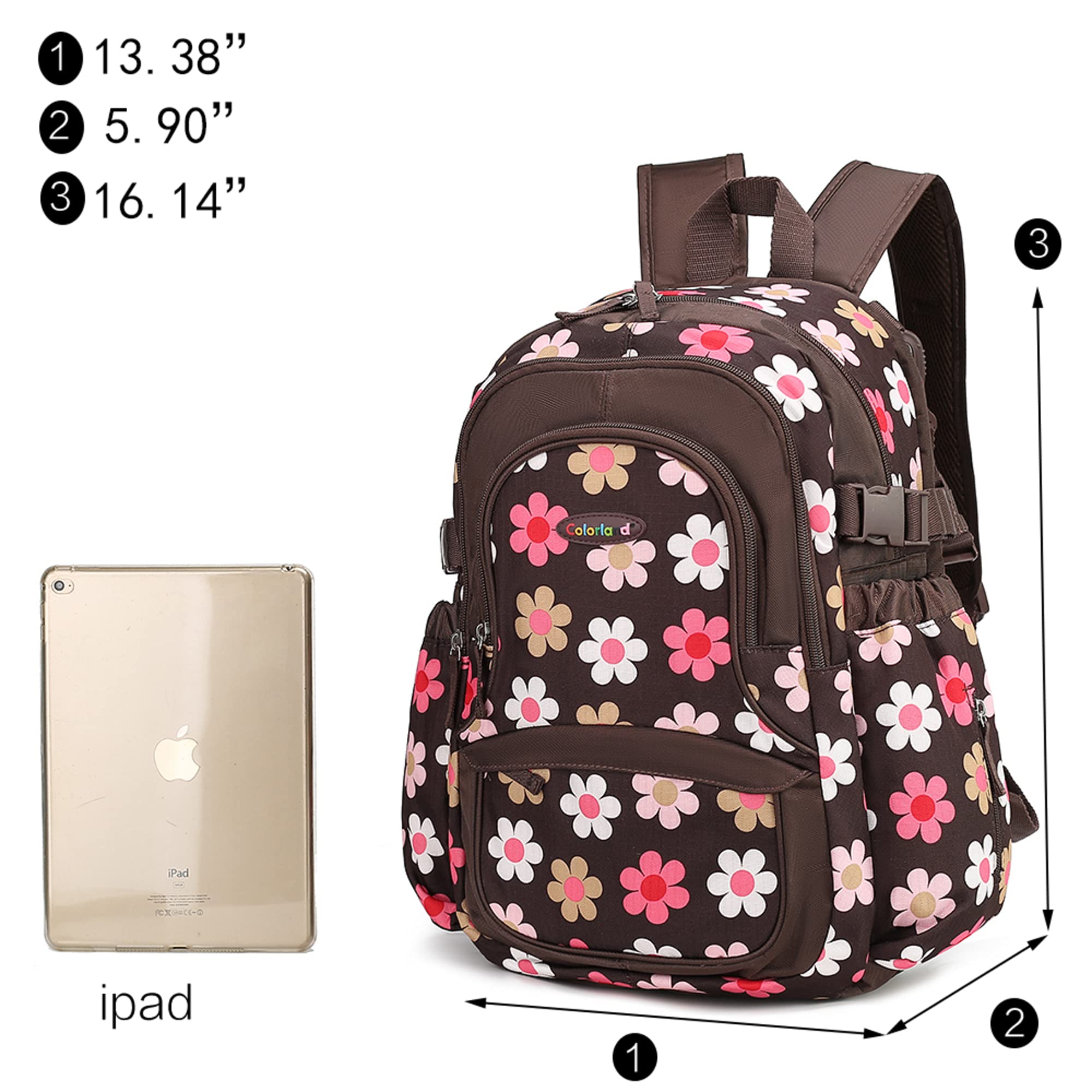 MKF Collection Large Travel Backpack for Women - Waterproof Polyester Carry-On Backpack with Multiple Pockets, Daypack for Work, School & Outdoor Adventures