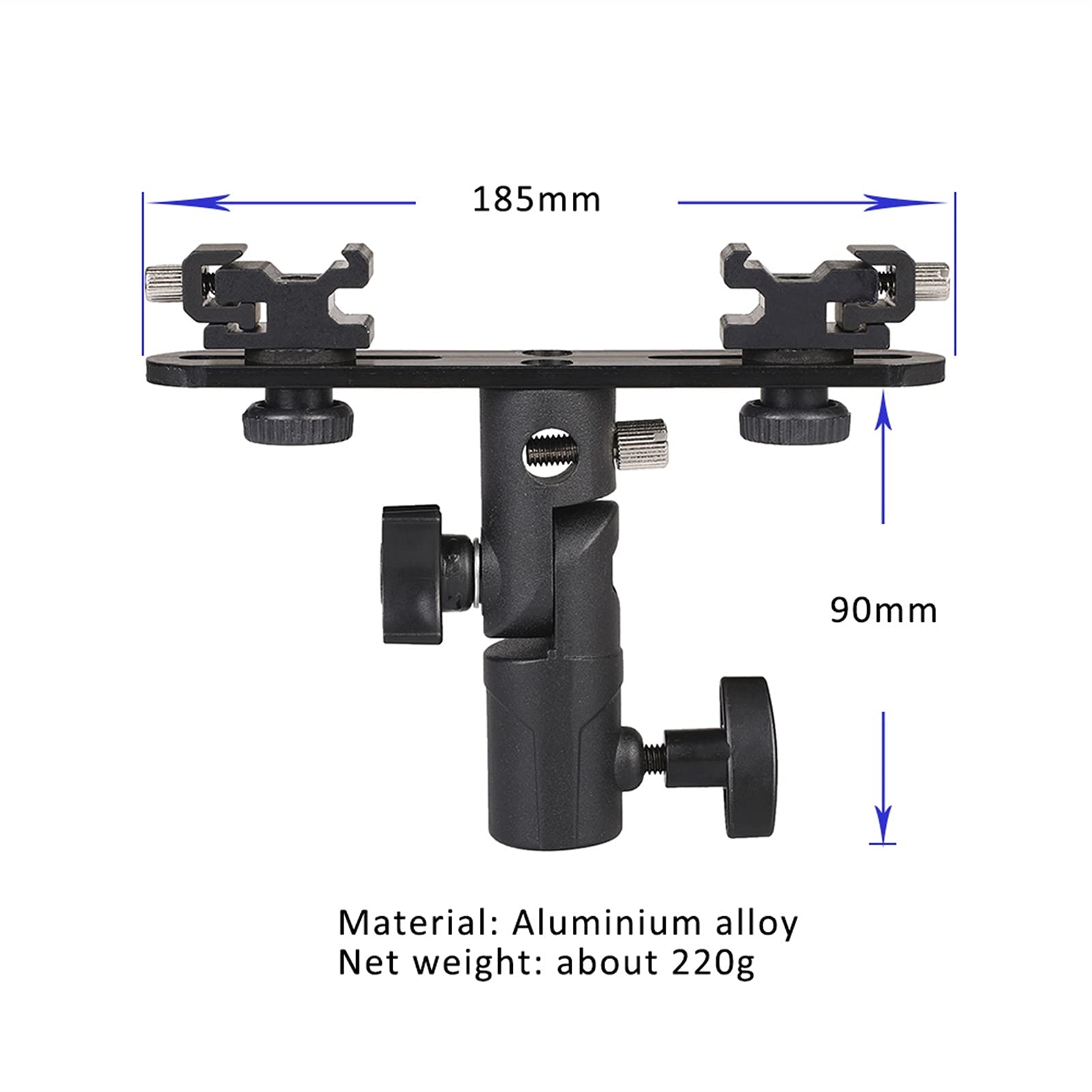 Professional Flash Bracket & Umbrella Holder Stand for Speedlite Mic - Heavy Duty Black Photo Accessories with 2 Mounts - Durable Replacement for Photography, Videography & Studio Lighting
