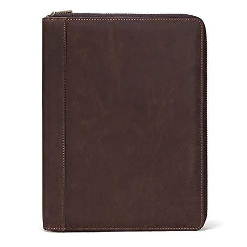 Premium Retro Crazy Horse Leather Case for iPad Pro 10.5 inch - Multi-Functional Zipper Cover with Photo Holder, Card Slots, Pen Holder & Storage Pockets - Perfect for Work, Travel & Daily Protection