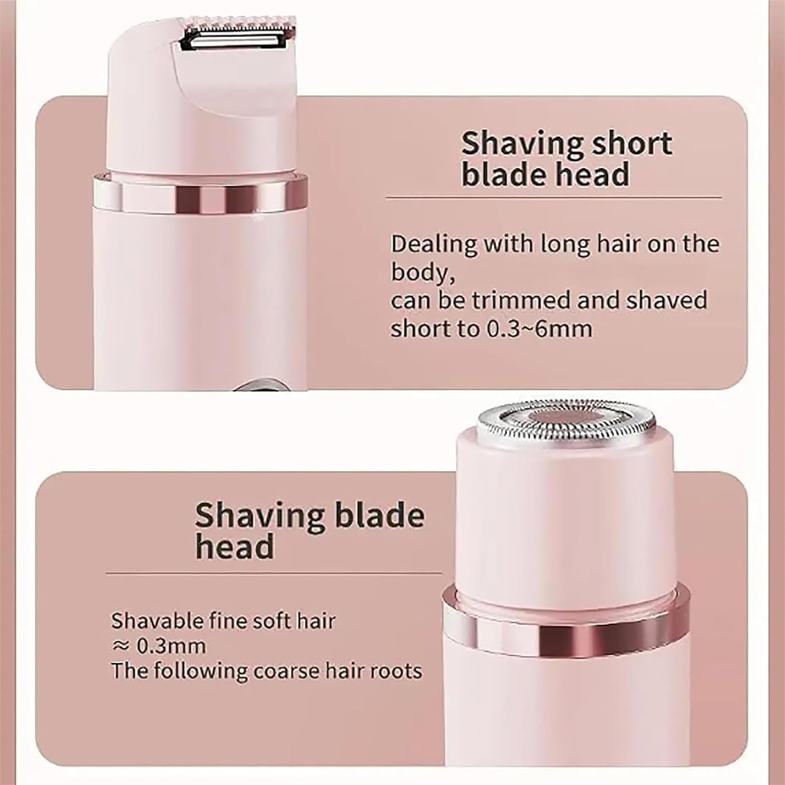 Allalonga 7-in-1 Electric Shaver for Women - 2-in-1 Wet & Dry Hair Trimmer for Legs, Face & Body - Portable Rechargeable Razor for Home & Travel Use - Pink (Ideal for Smooth Skin Care & Quick Grooming On-The-Go)