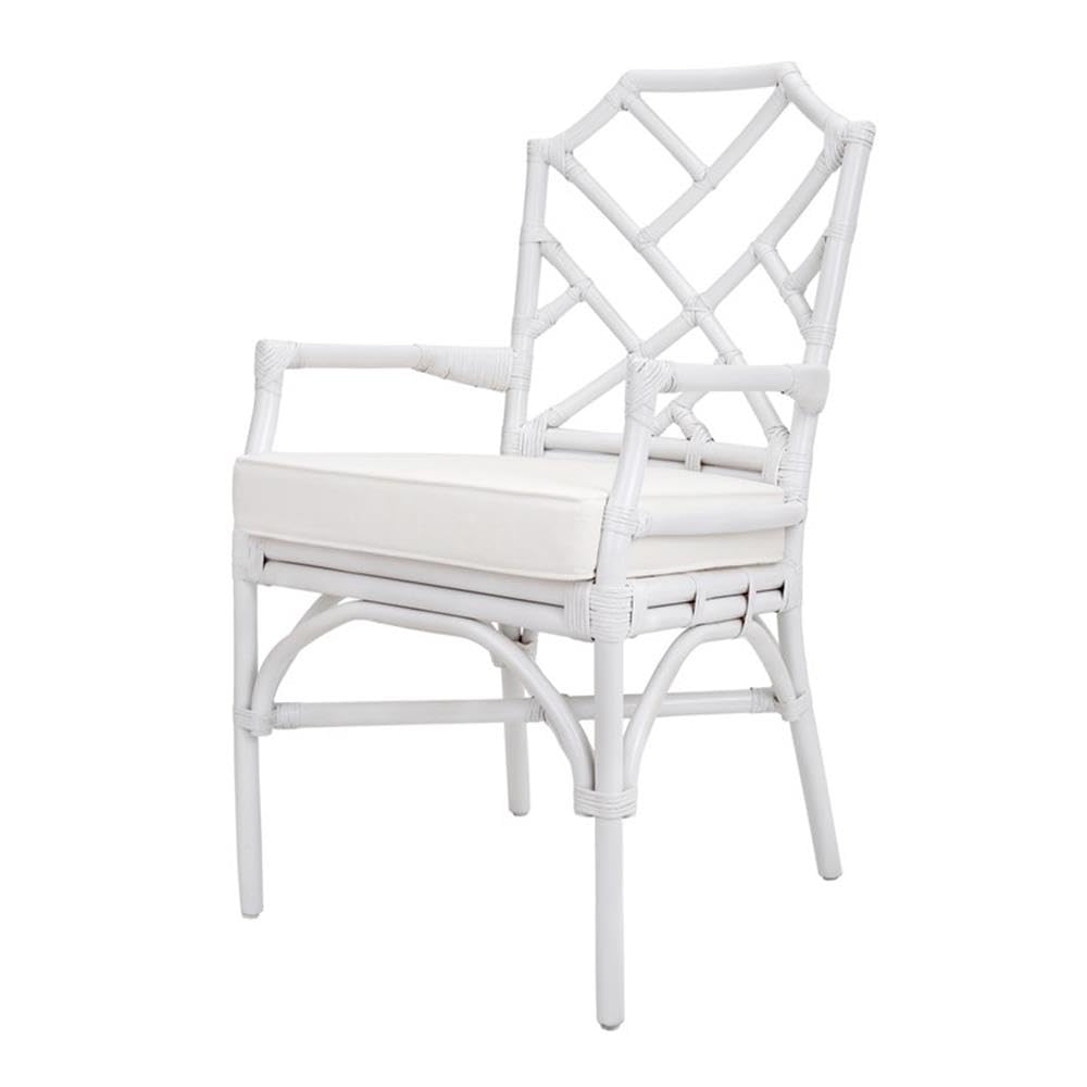 NPD Furniture & More Kara Rattan Arm Chair - Woven Rattan Accent Chair for Living Room, Patio, or Bedroom - Comfortable Boho Style Lounge Chair for Indoor & Outdoor Use