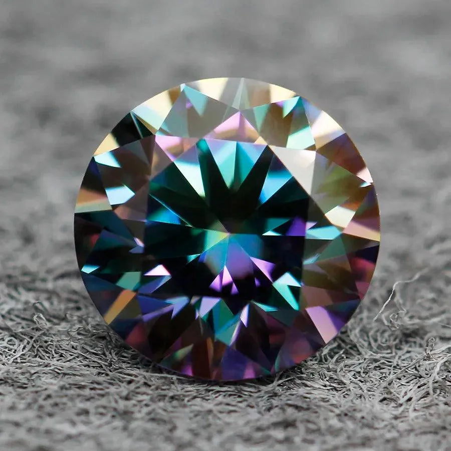 Loose Moissanite Stones - Pink, Black, Green, Blue, Yellow, Purple, Gray, Red | Round Cut GRA Certified Diamonds & Gemstones for Jewelry Making, Engagement Rings & Wedding Bands