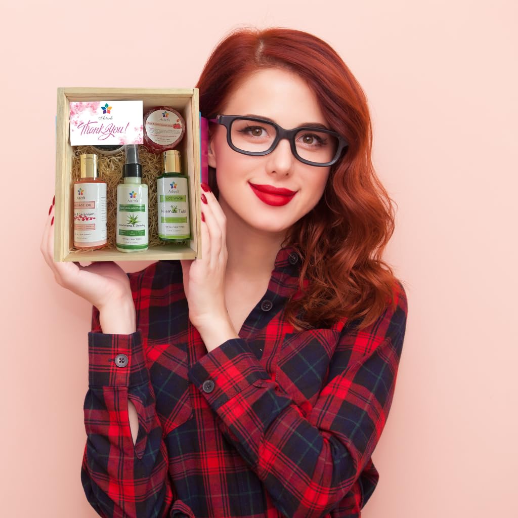 Natural 5-in-1 Self Care Skin Care Gift Set for Women - Moisturizing, Anti-Aging & Relaxing Spa Kit | Perfect Birthday, Valentine's Day & Anniversary Gift for Her | At-Home Spa Day, Pampering Self-Care Routine & Thoughtful Present for Wife, Mom & Friends