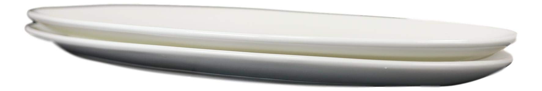 Ebros Modern White Porcelain Oval Serving Platters Set of 2 (16