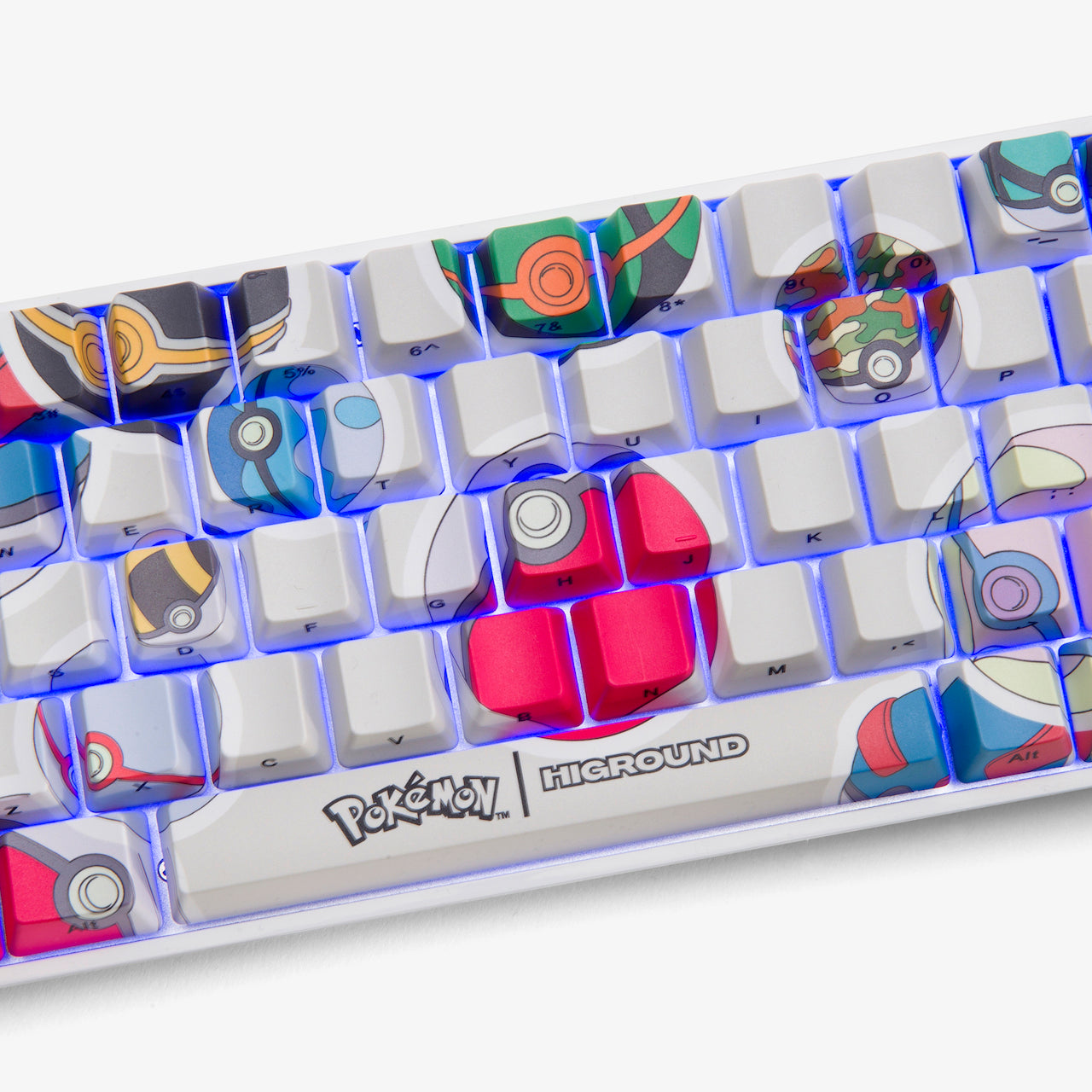 Pokémon HG Basecamp 65 Mechanical Keyboard with Poké Ball Sticker - Gaming & Typing for PC, Mac, Office & Home Use