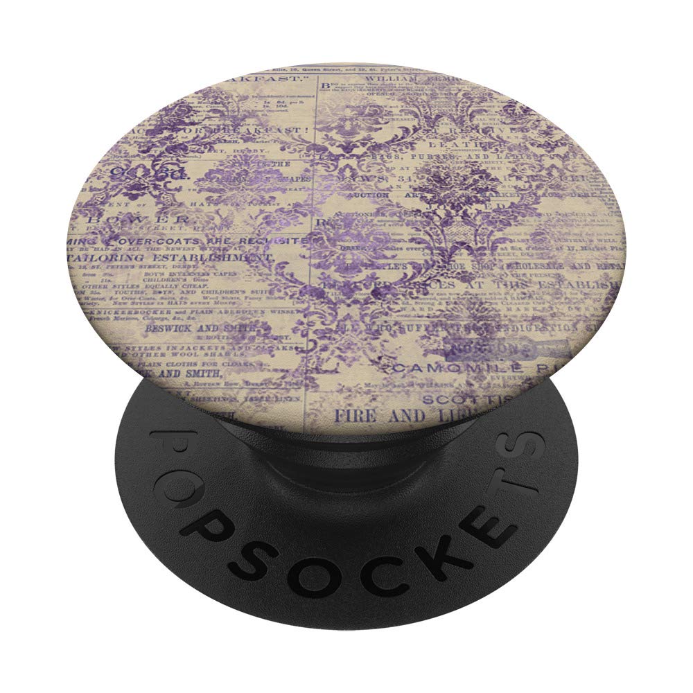 Lavender Ephemera PopSockets Phone Grip & Stand - Swappable Phone Holder for iPhone, Samsung, Tablets - Perfect for Work, Travel & Selfies