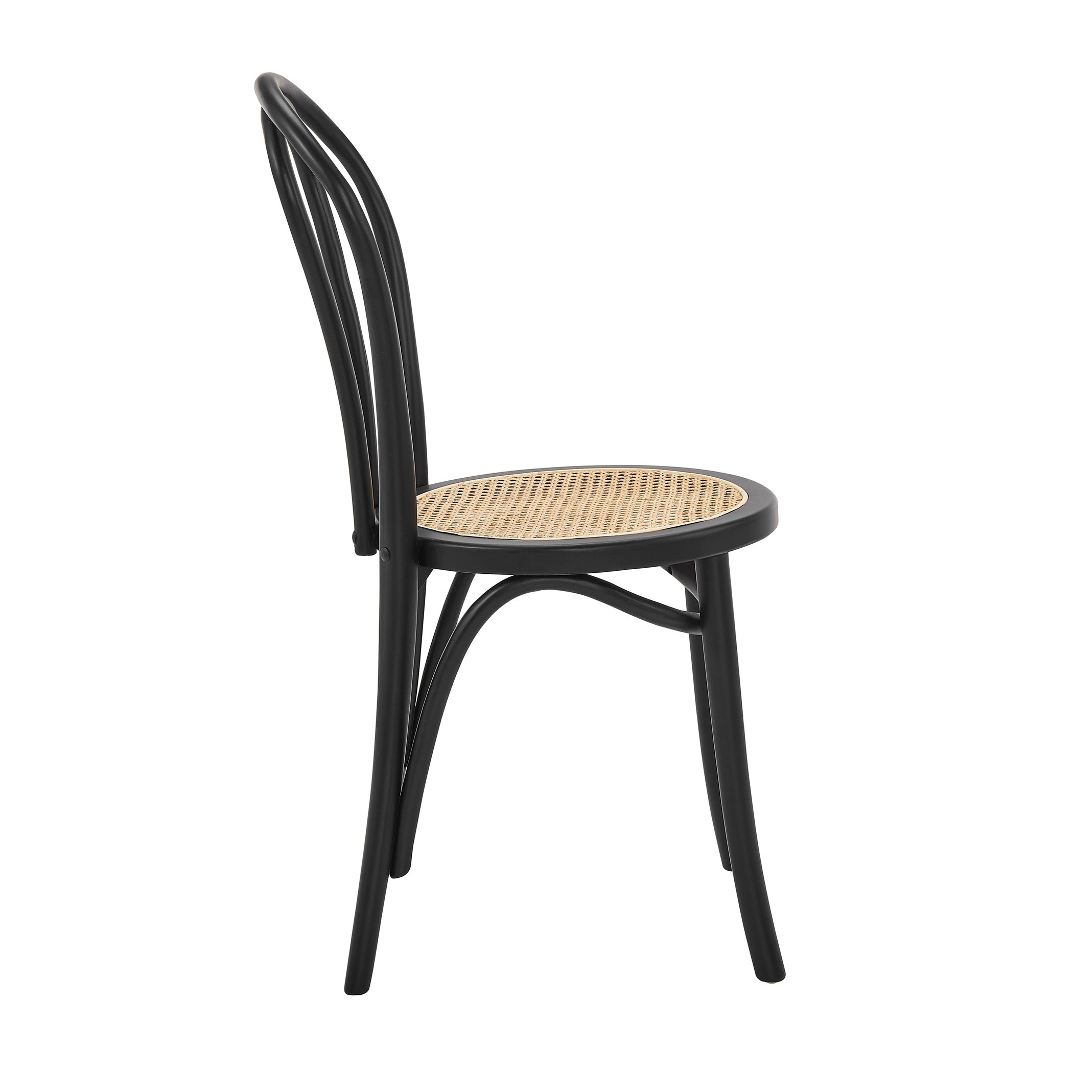 Marko Modern Side Chairs Set of 2 - Matte White Wooden Dining Chairs with Natural Woven Seat | Perfect for Kitchen, Dining Room & Office Workspace