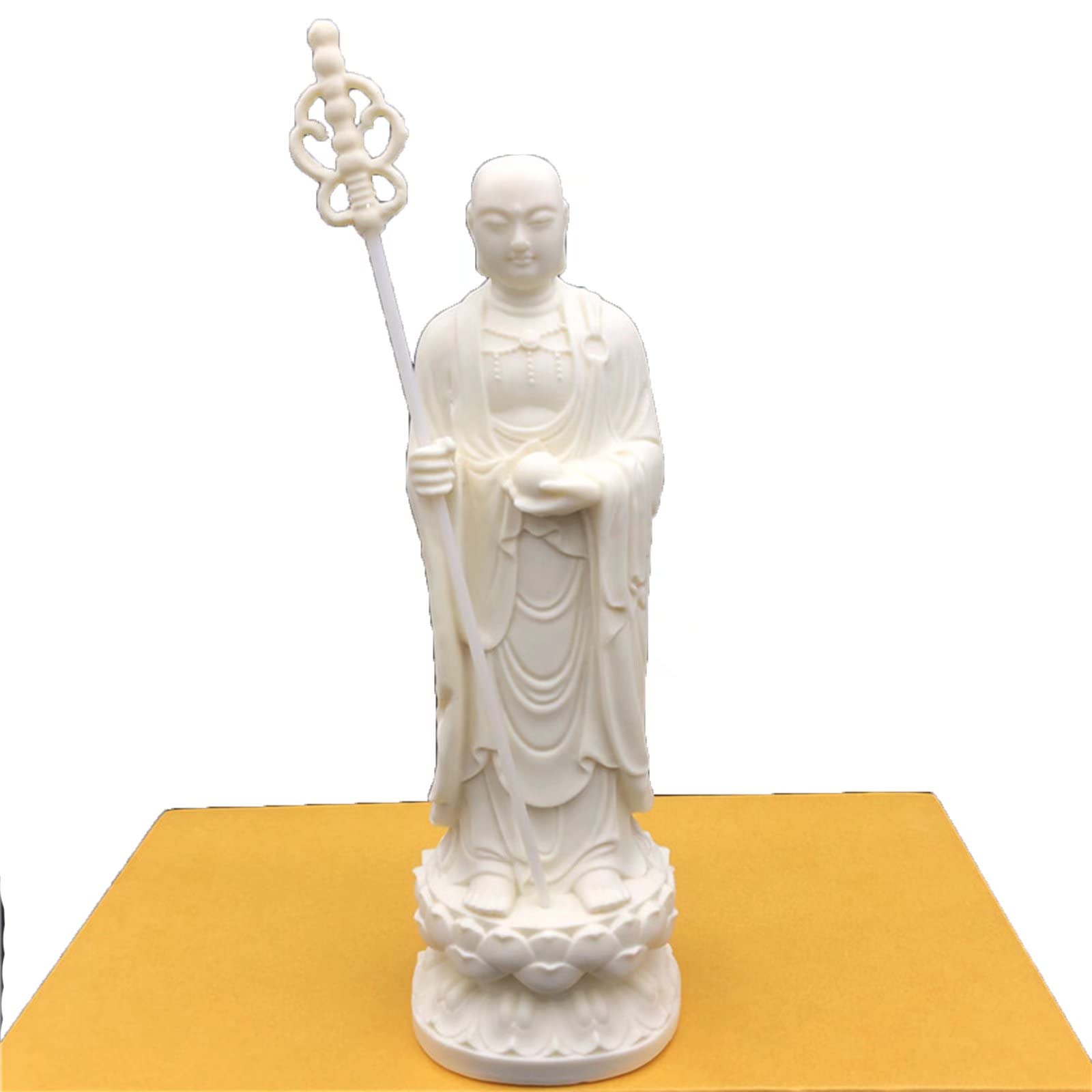 Ksitigarbha Bodhisattva Statue - Handcrafted Buddha Sculpture for Meditation & Spiritual Decor | Perfect for Home Altar, Office Zen Space & Yoga Room