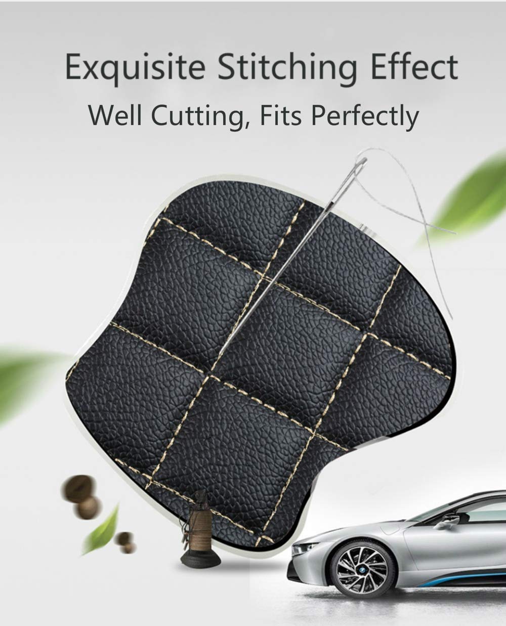 Custom All-Weather Car Floor Mats for Dodge Challenger 2015-2019 - 16cm Aisle - Front & Rear Leather Carpet Liners - Perfect for Daily Commuting & Road Trips