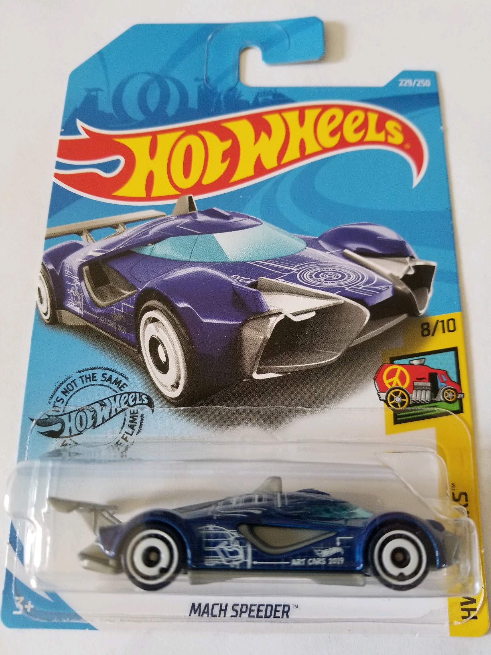 Hot Wheels 2019 HW Art Cars Mach Speeder Diecast Toy Car - Limited Edition Blue 229/250 - Collectible for Kids & Adults, Perfect for Display & Racing Play