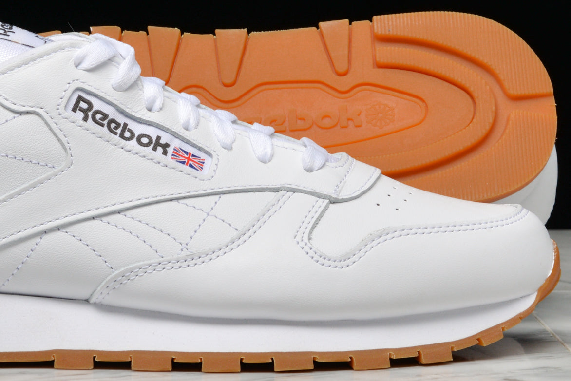 Classic White & Gum Leather Sneakers - Stylish & Comfortable Casual Shoes for Men & Women | Perfect for Everyday Wear, Work & Outdoor Activities