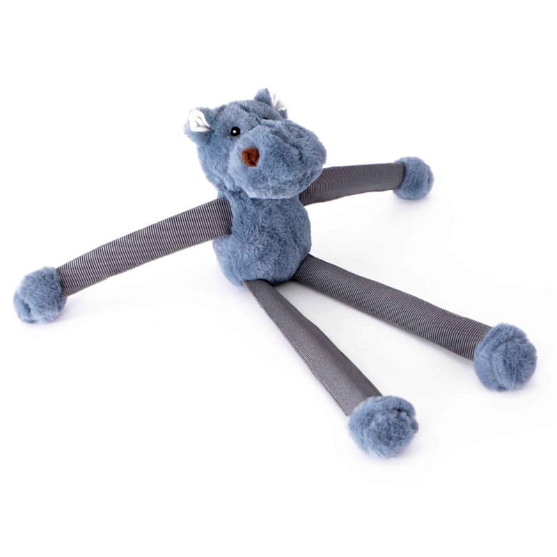 Nandog Pet Gear MY BFF Bungee Hippo - Super Soft Luxe Plush Squeaker Dog Toy for Chewing, Fetch & Cuddling | Durable Puppy Toy for Small & Medium Dogs