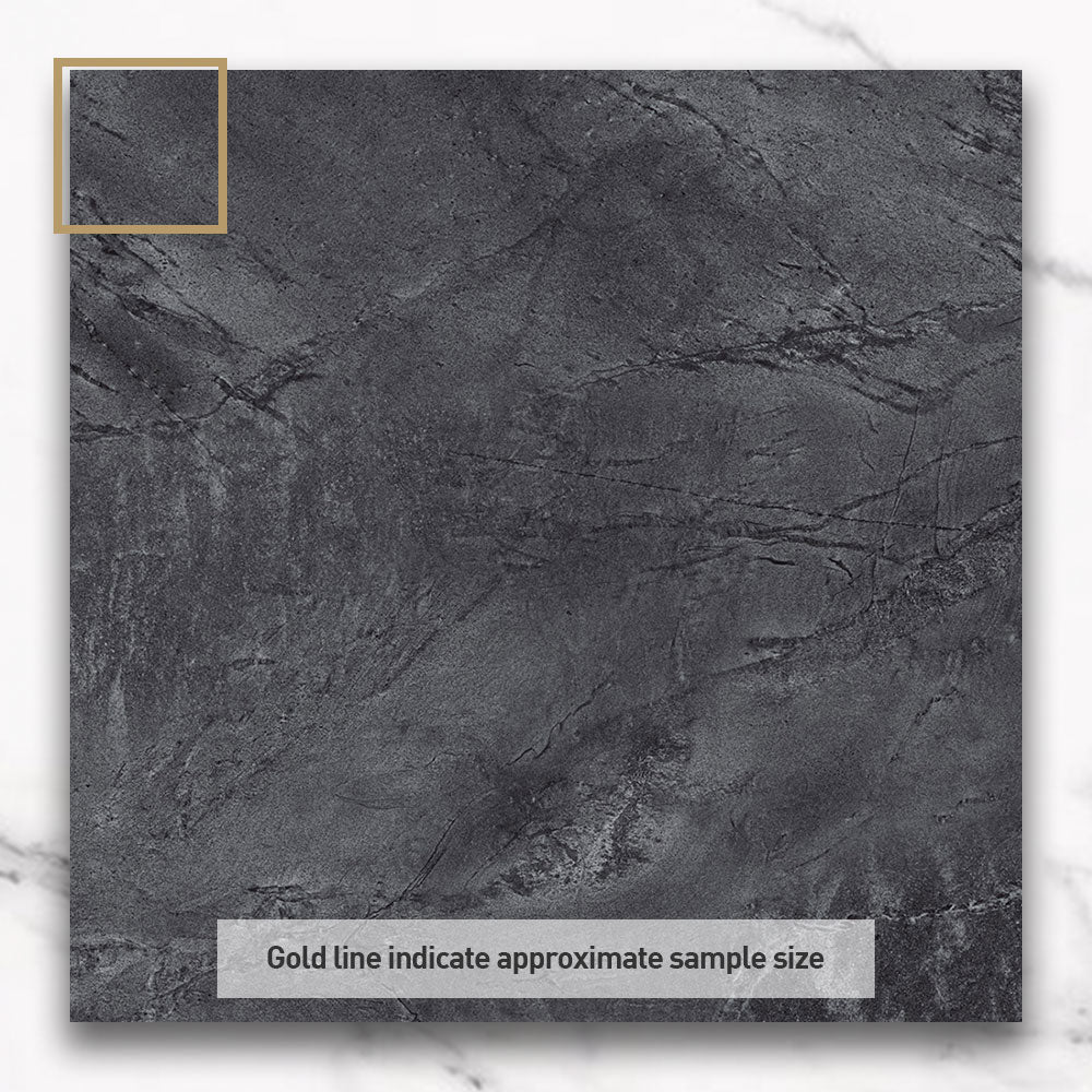 Premium Mondial Graphite 600x600 Stone Look Lappato Porcelain Tile - Matte Finish Floor & Wall Tile for Modern Living Rooms, Kitchens & Bathrooms