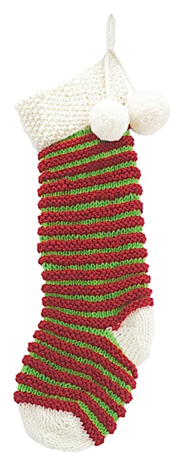 Christmas Stocking - Festive Elf Design in Red and Green - Perfect for Holiday Decorations and Gift Giving