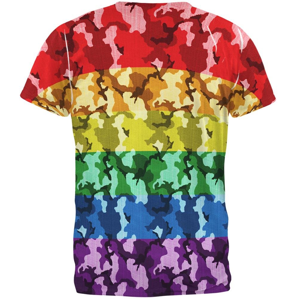 Military Camo Pride LGBT T-Shirt for Men - Patriotic LGBTQ+ Apparel for Pride Month, Veterans Day & Everyday Wear