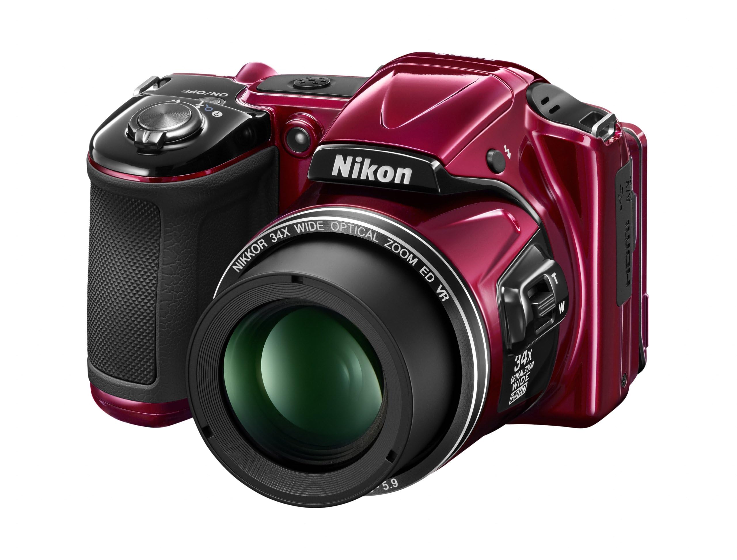 Nikon COOLPIX L830 16MP Digital Camera with 34x Optical Zoom - Certified Refurbished (Red) | Perfect for Travel Photography, Wildlife Shots & Family Events