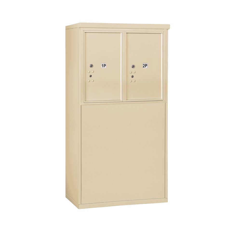 Free Standing Horizontal 4C Mailbox by Salsbury Industries - 3906D-2PSFU Sandstone Finish | Durable Outdoor Mailbox for Residential & Commercial Use