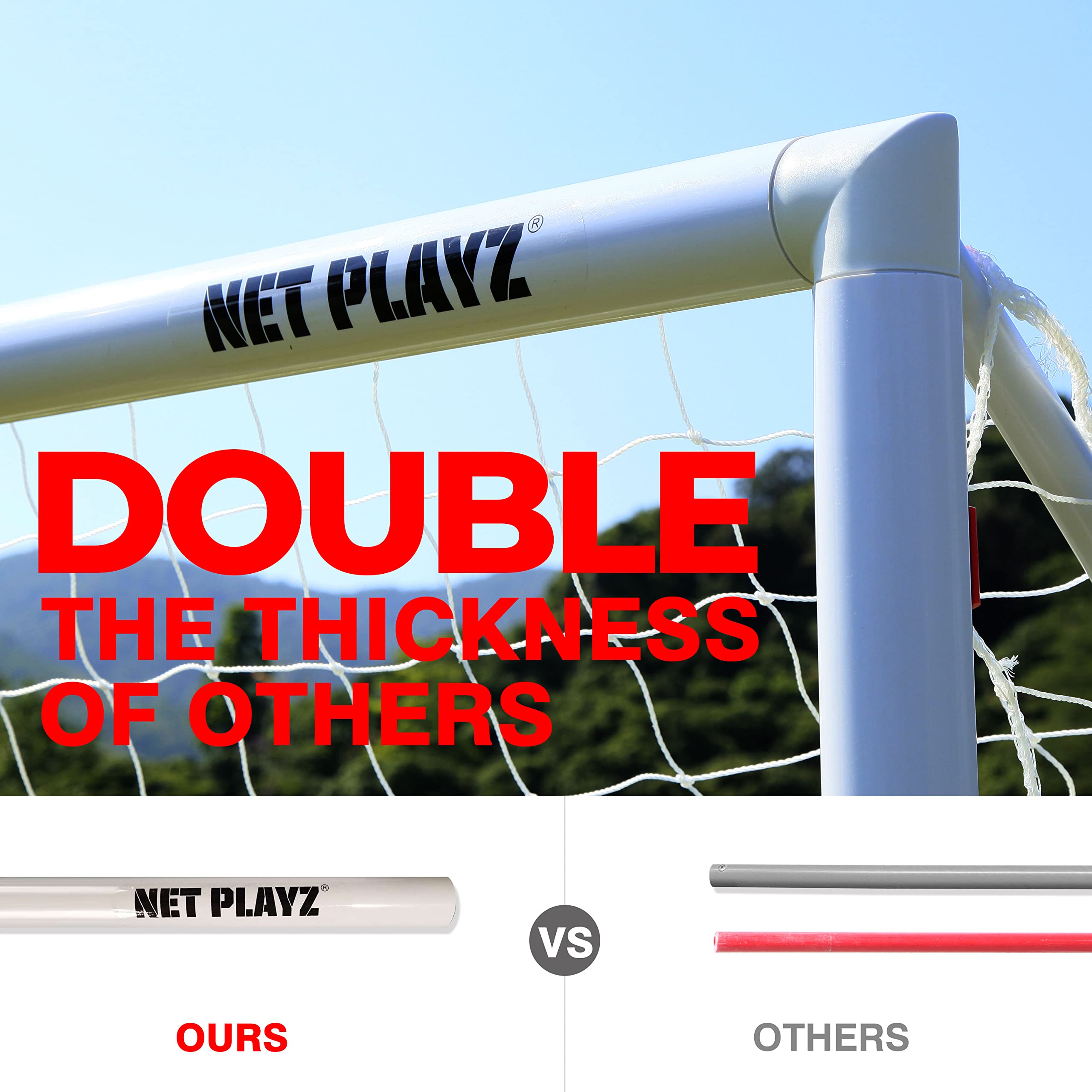 High-Strength Portable Soccer Goals for Backyard - Quick Set Up Kids Football Net for Youth & Teens - Weatherproof Soccer Training Equipment for Outdoor Play & Birthday Gifts