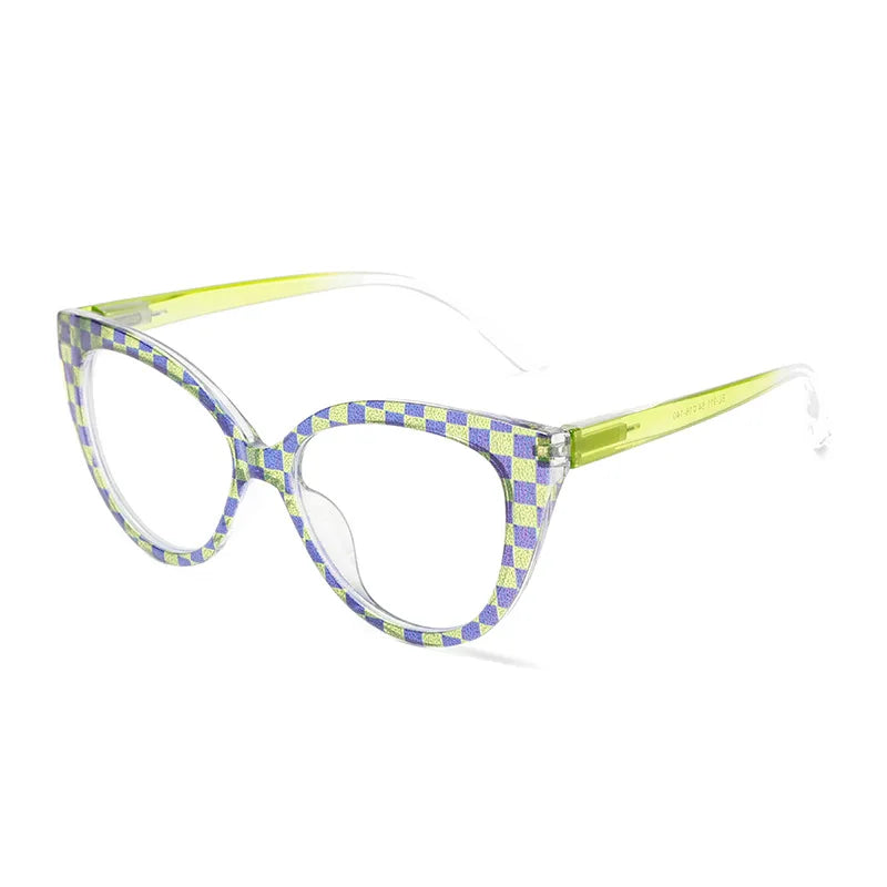 CCspace Women's Full Rim Cat Eye Titanium Reading Glasses R57566 - Lightweight & Durable Eyewear for Reading, Office Work & Fashion Accessories
