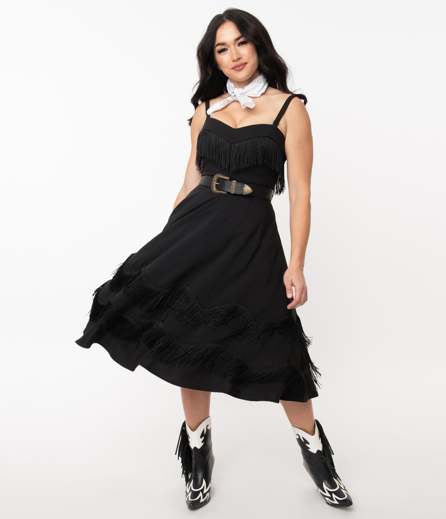 Vintage Black Fringe Swing Dress for Women - Retro 50s Style Party Dress for Night Out, Cocktail Party & Special Occasions