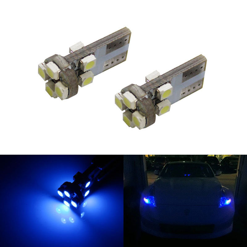 20000K Ultra Blue 8 SMD T10 LED Bulbs - Super Bright W5W 168 194 2825 Car Parking Lights - Perfect for Interior/Exterior Automotive Lighting, Motorcycle, RV & Boat Accent Lighting