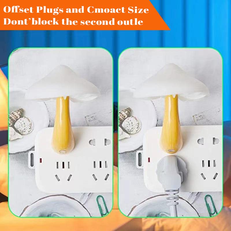 2 Pack Smart LED Mushroom Night Light - 7 Color Changing Plug in Night Lamp for Kids & Adults, Perfect for Bedroom, Nursery, Hallway, and Bathroom Night Light