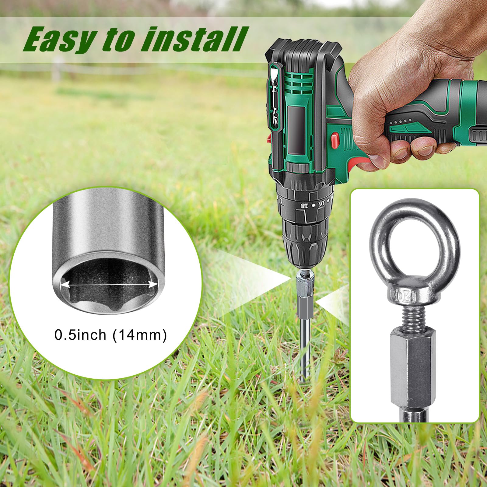 30'' Heavy Duty Fully Welded Screw-in Ground Anchors - 3'' Wider Spiral Earth Anchors (4 Pack) for Swing Sets, Trampolines, Mobile Homes & Sheds - Wind Resistant Outdoor Stabilization for Play Equipment & Structures
