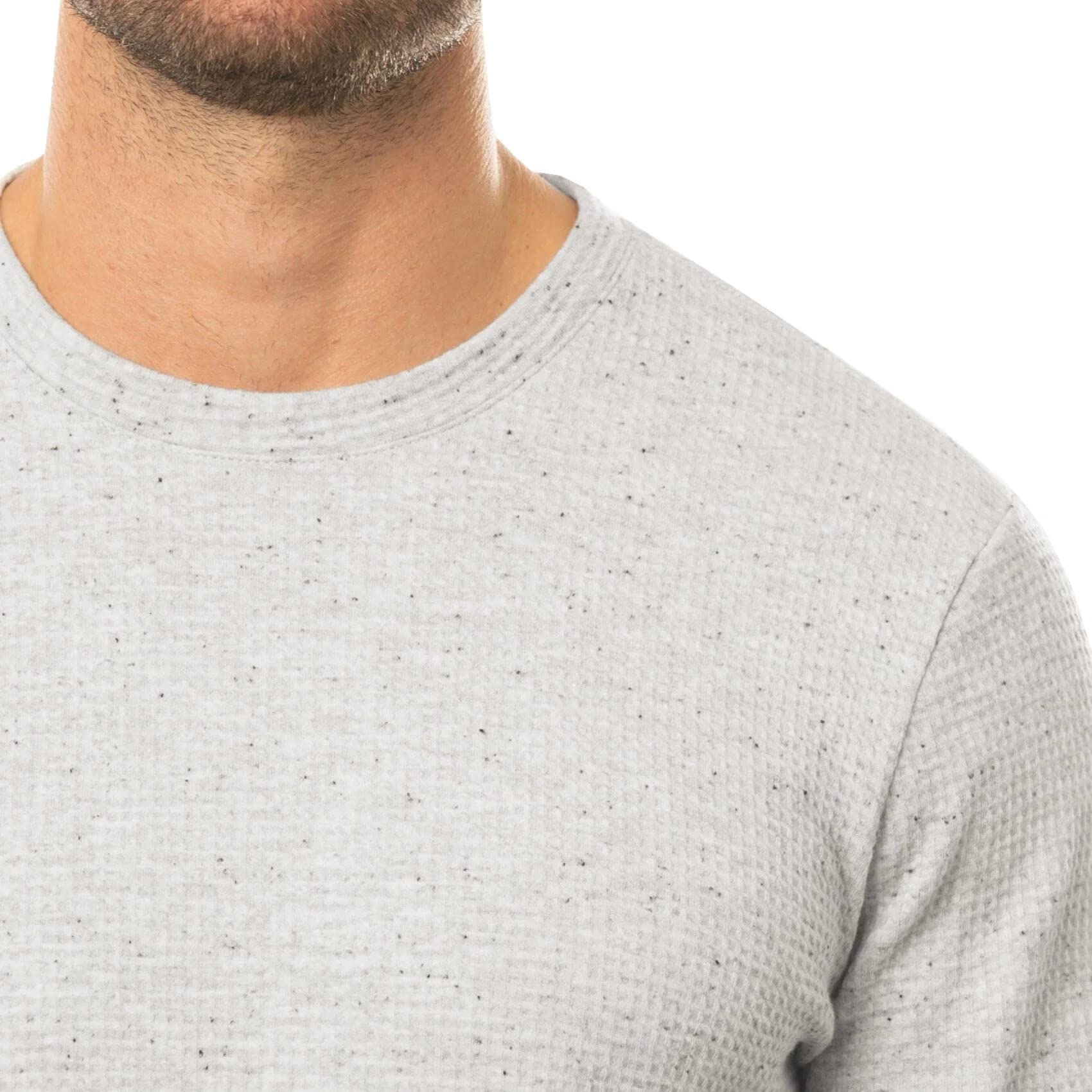 TravisMathew Cloud Waffle Crew Neck Sweatshirt - Heather Light Grey XL | Soft Cotton Blend Pullover for Men | Perfect for Casual Wear, Gym & Outdoor Activities