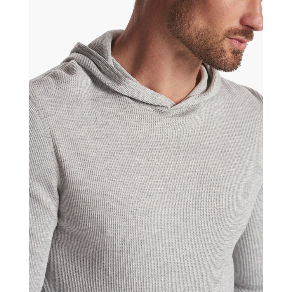 Vuori Men's Waffle Hoodie - Light Heather Grey Fleece Pullover for Casual Wear & Outdoor Activities