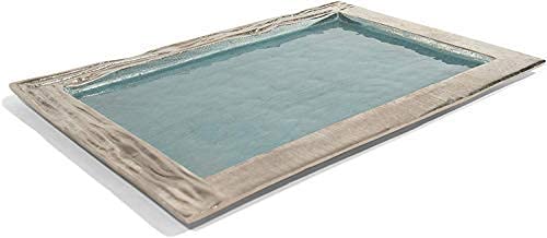 Decorative Aluminum Rectangle Serving Tray (DH6000) - Elegant Metal Accent Tray for Coffee Table, Dining Table & Home Decor - Perfect for Christmas, Easter, Halloween & New Year Celebrations - Ideal for Serving Food, Displaying Decor & Organizing Essentials