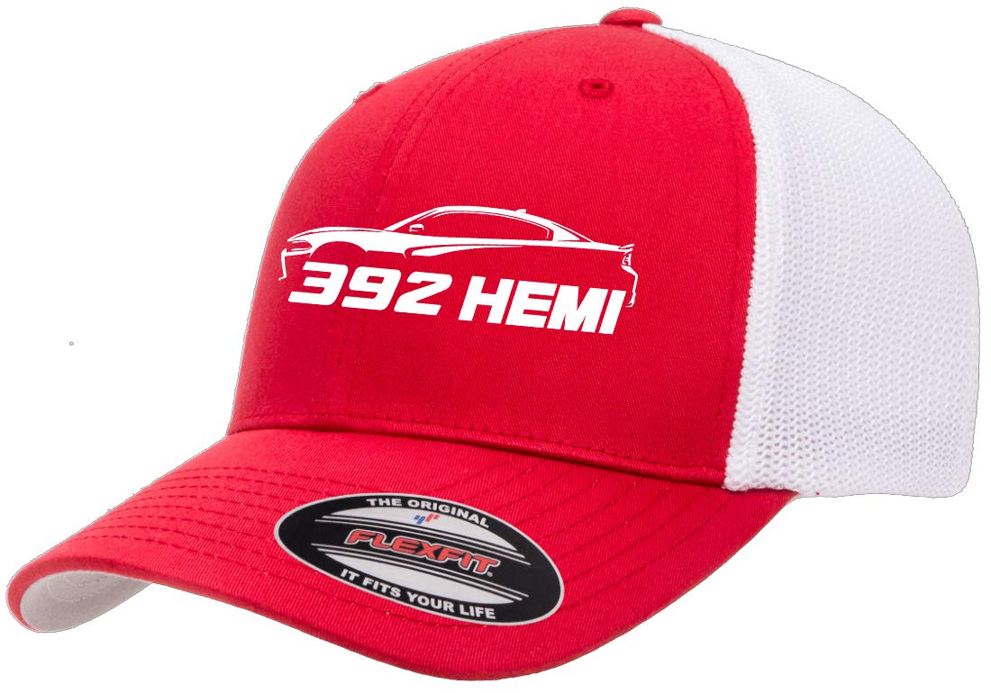 392 Hemi Charger Flexfit 6511 Trucker Mesh Baseball Cap for Men - Comfortable Fitted Hat for Car Enthusiasts & Dodge Fans - Perfect for Racing Events, Car Shows & Daily Wear