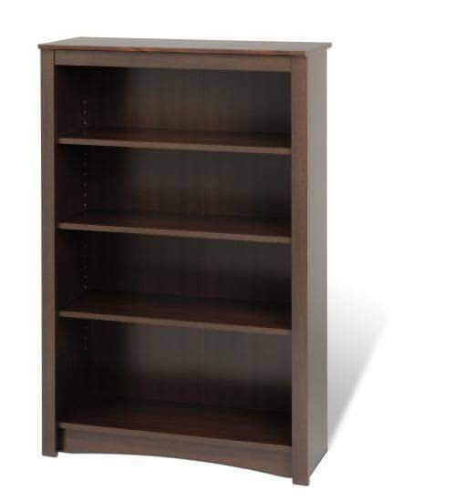 4-Tier Wooden Bookcase - Modern Bookshelf for Home & Office - Available in White & Brown - Perfect for Living Room, Bedroom, or Study Organization