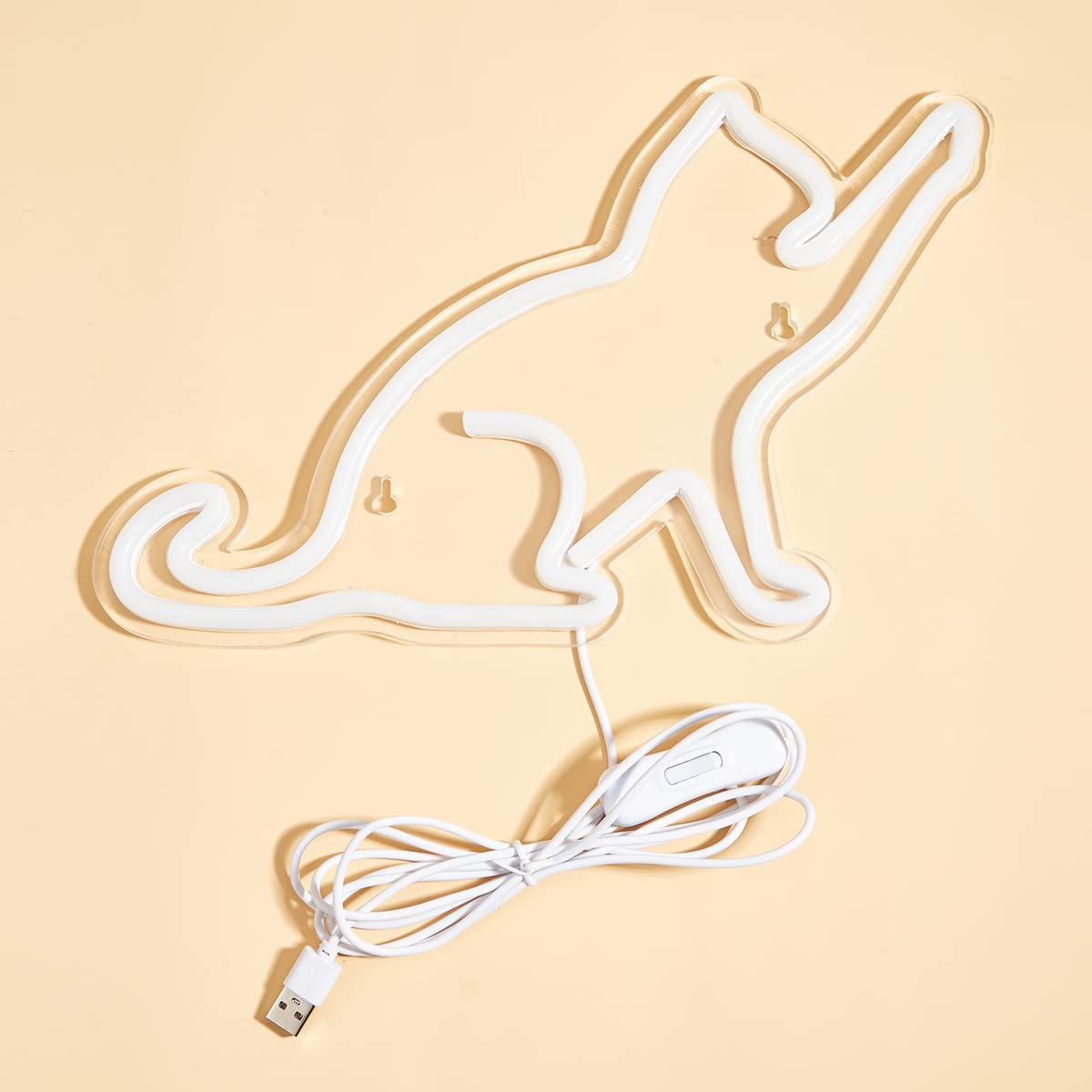Cat LED Neon Sign - USB Powered 3D Wall Art Night Light for Bedroom & Living Room Decor - Warm White Neon Lamp - Perfect Holiday Gift for Kids, Girls & Cat Lovers (Great for Parties, Nursery & Home Decoration)
